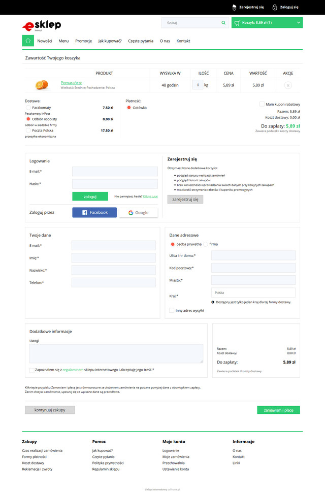 Skrócony Koszyk Zakupowy