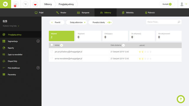 FreshMail - panel administracyjny