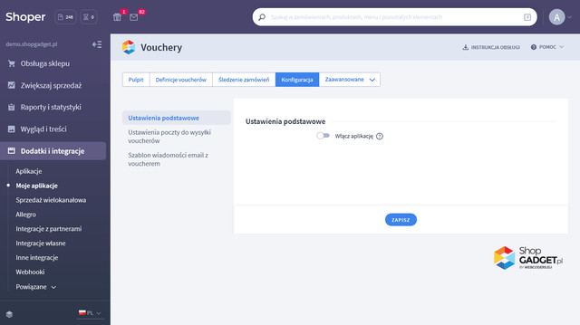 Konfiguracja aplikacji