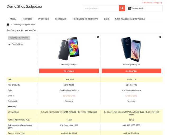 Aplikacja porównywarka produktów