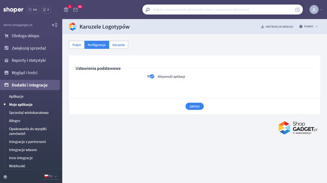Konfiguracja aplikacji