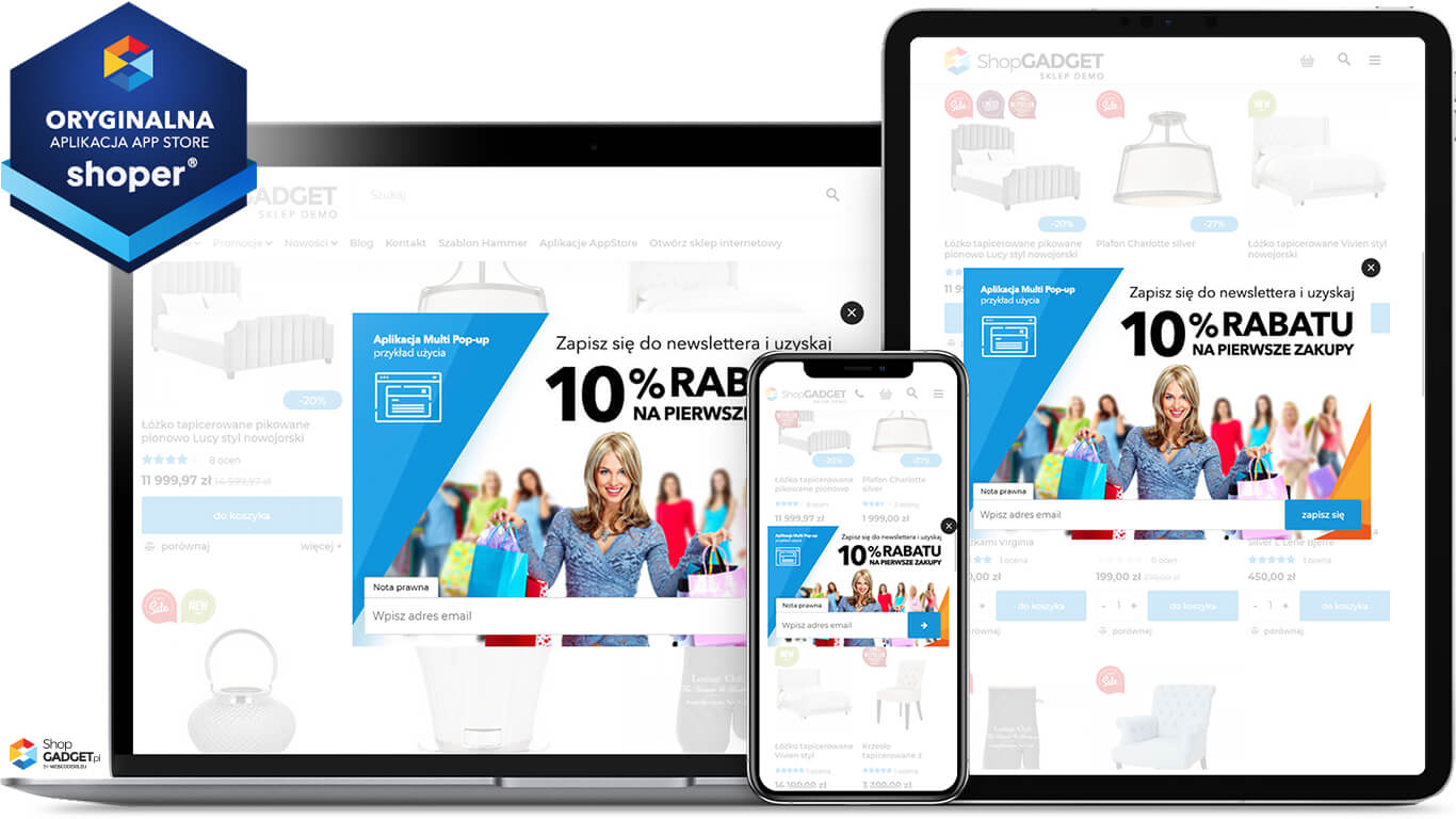 Aplikacja Appstore Shoper Multi pop-up